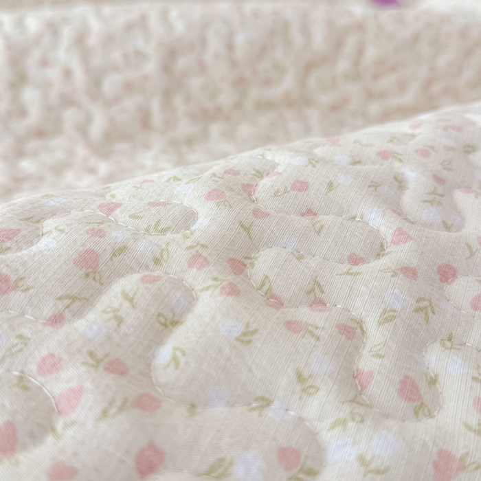 91家纺网 家纺一手货源 找家纺 999家纺 2025秋冬新款A类云感原麻双层纱床盖三件套四季通用炕盖夹棉床单床褥(提供买家秀) 寻梦粉【简约款】