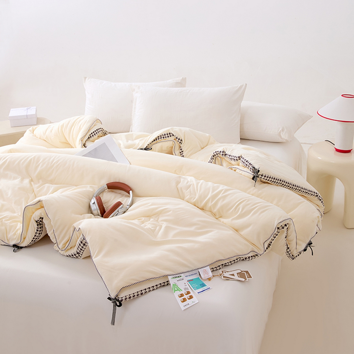 91家纺网 家纺一手货源 找家纺 （总）VIP被业 2025新款千鸟格大豆子母被二合一四季被被子被芯