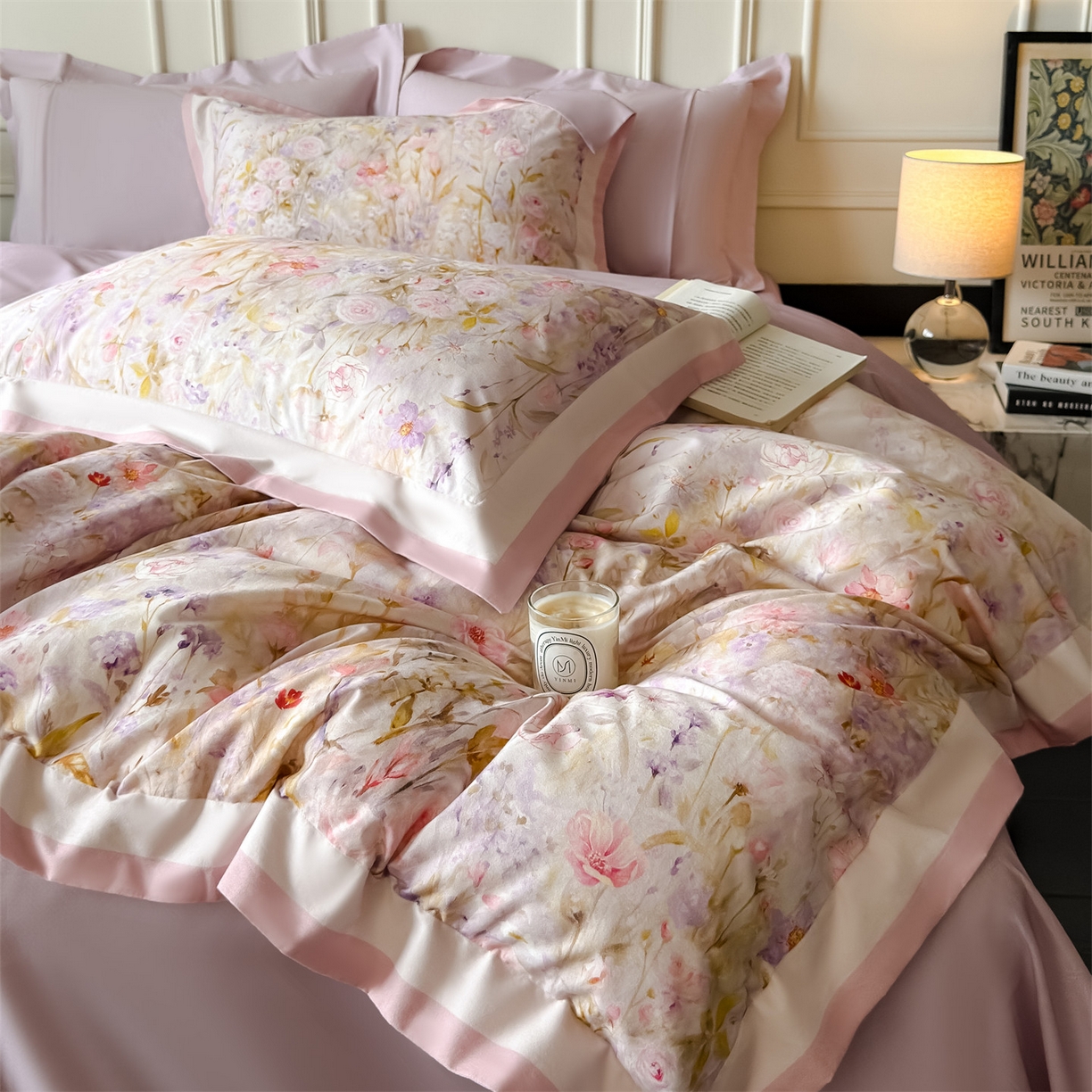 91家纺网 家纺一手货源 找家纺 （总）朵希曼 2025新款全棉纯棉大版陶瓷磨毛四件套