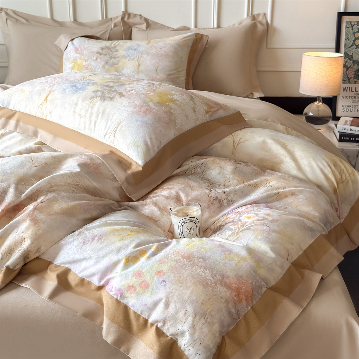 91家纺网 家纺一手货源 找家纺 （总）朵希曼 2025新款全棉纯棉大版陶瓷磨毛四件套