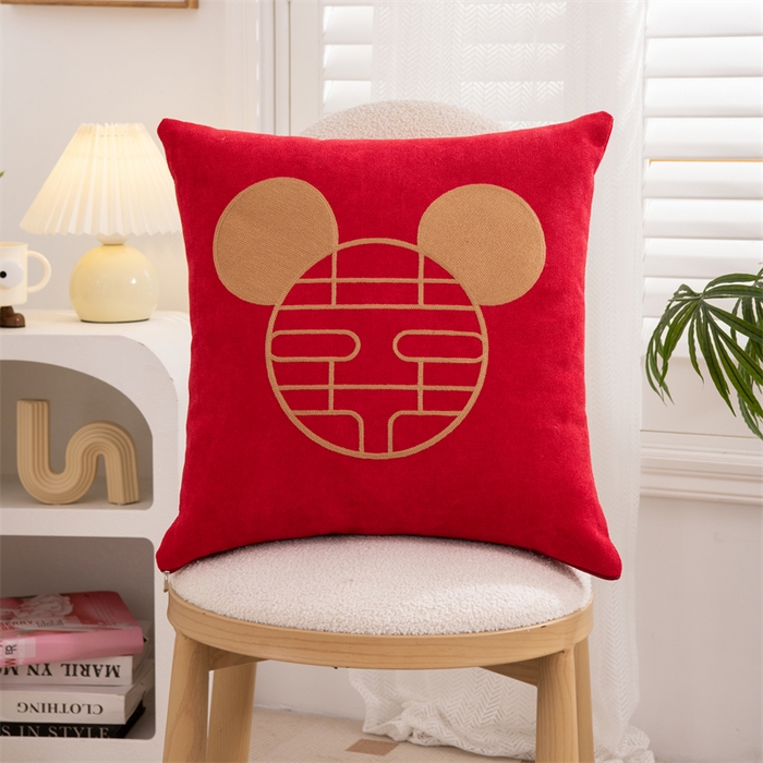 91家纺网 家纺一手货源 找家纺 （总）仁宇枕业 2025新款新品雪尼尔印花婚庆喜庆福喜新娘新郎抱枕靠枕靠垫腰枕头枕芯