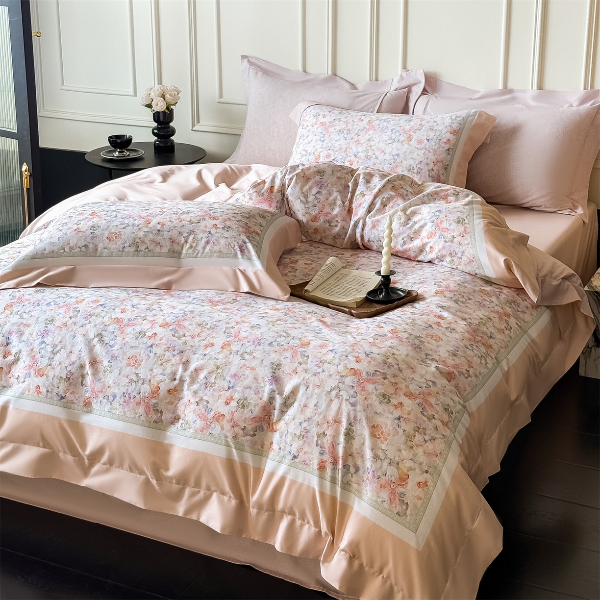 91家纺网 家纺一手货源 找家纺 朵希曼 2026新款全棉纯棉大版陶瓷磨毛四件套 爱丽舍