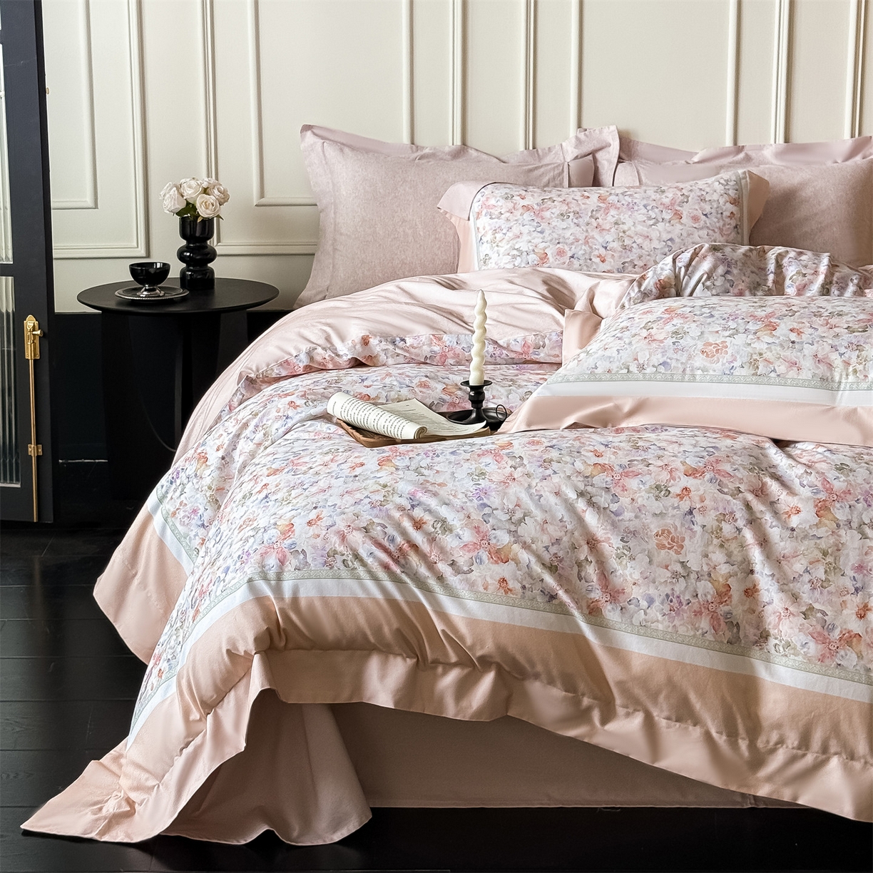 91家纺网 家纺一手货源 找家纺 朵希曼 2026新款全棉纯棉大版陶瓷磨毛四件套 爱丽舍