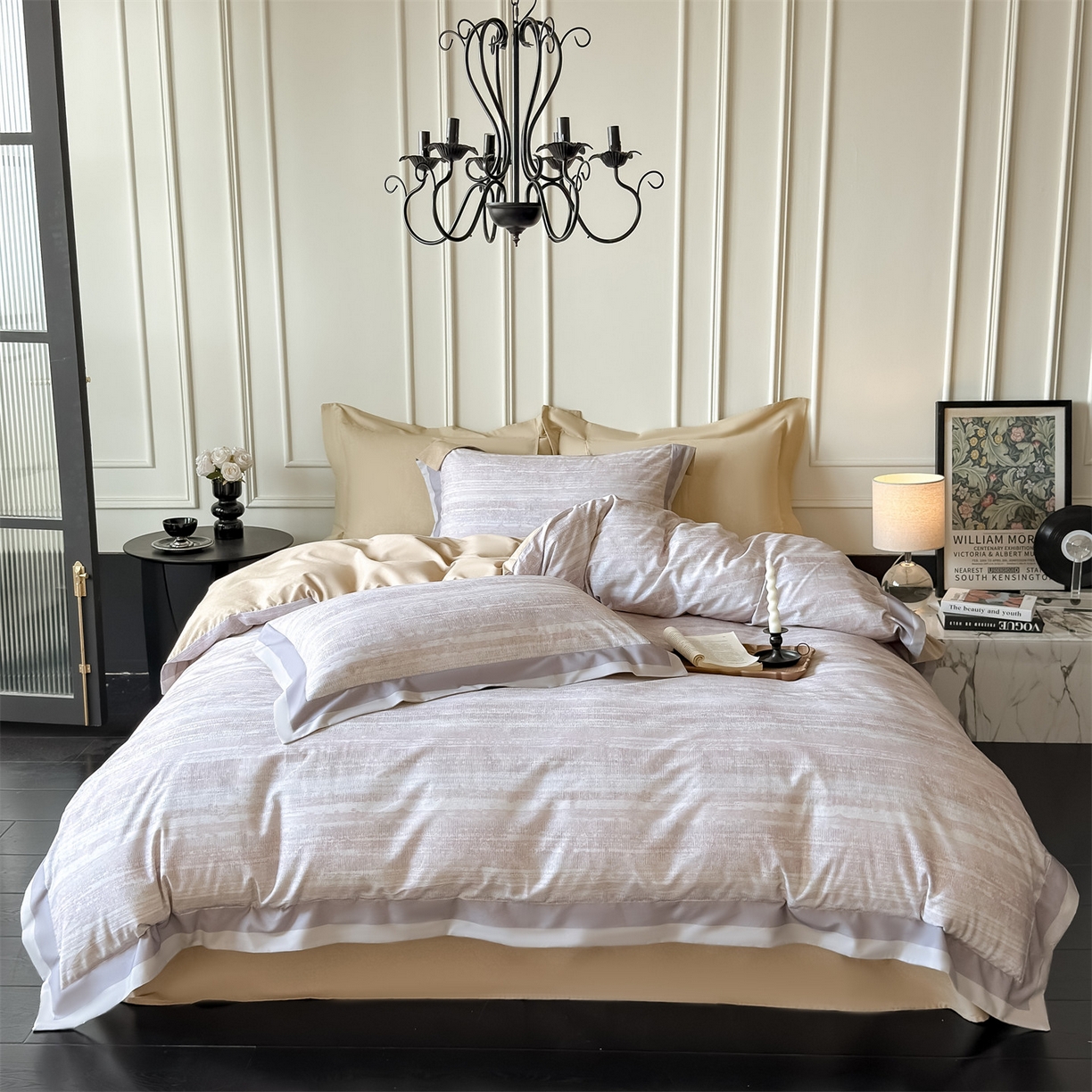 91家纺网 家纺一手货源 找家纺 朵希曼 2026新款全棉纯棉大版陶瓷磨毛四件套 奥里斯