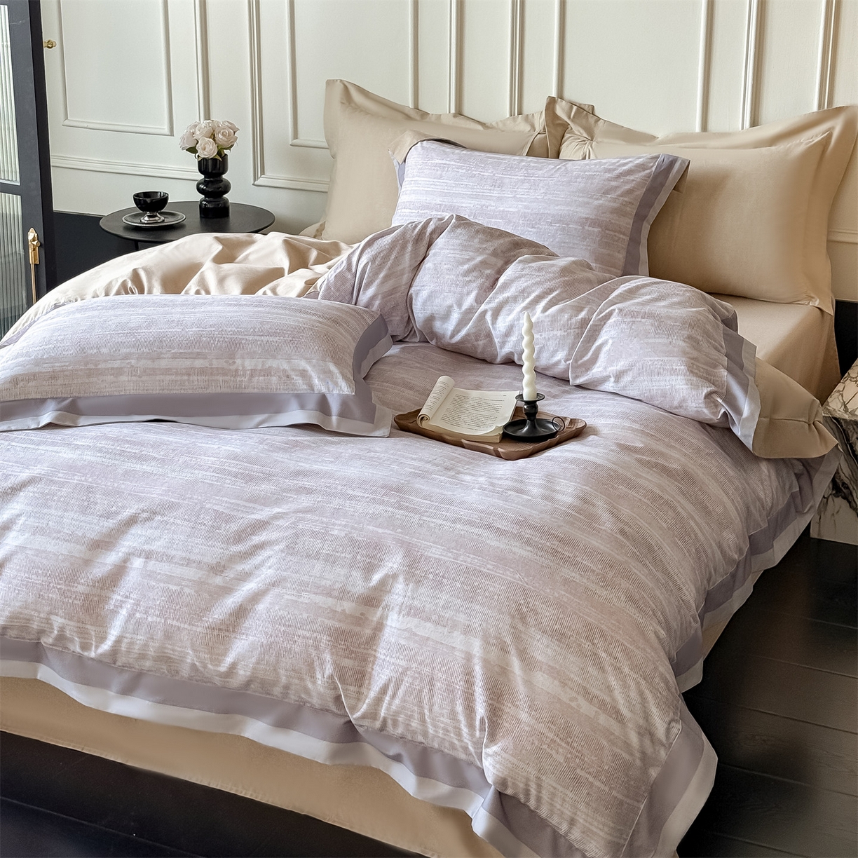 91家纺网 家纺一手货源 找家纺 朵希曼 2026新款全棉纯棉大版陶瓷磨毛四件套 奥里斯