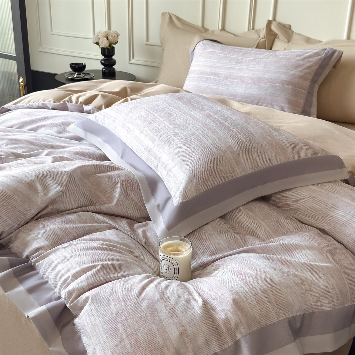 91家纺网 家纺一手货源 找家纺 朵希曼 2026新款全棉纯棉大版陶瓷磨毛四件套 奥里斯