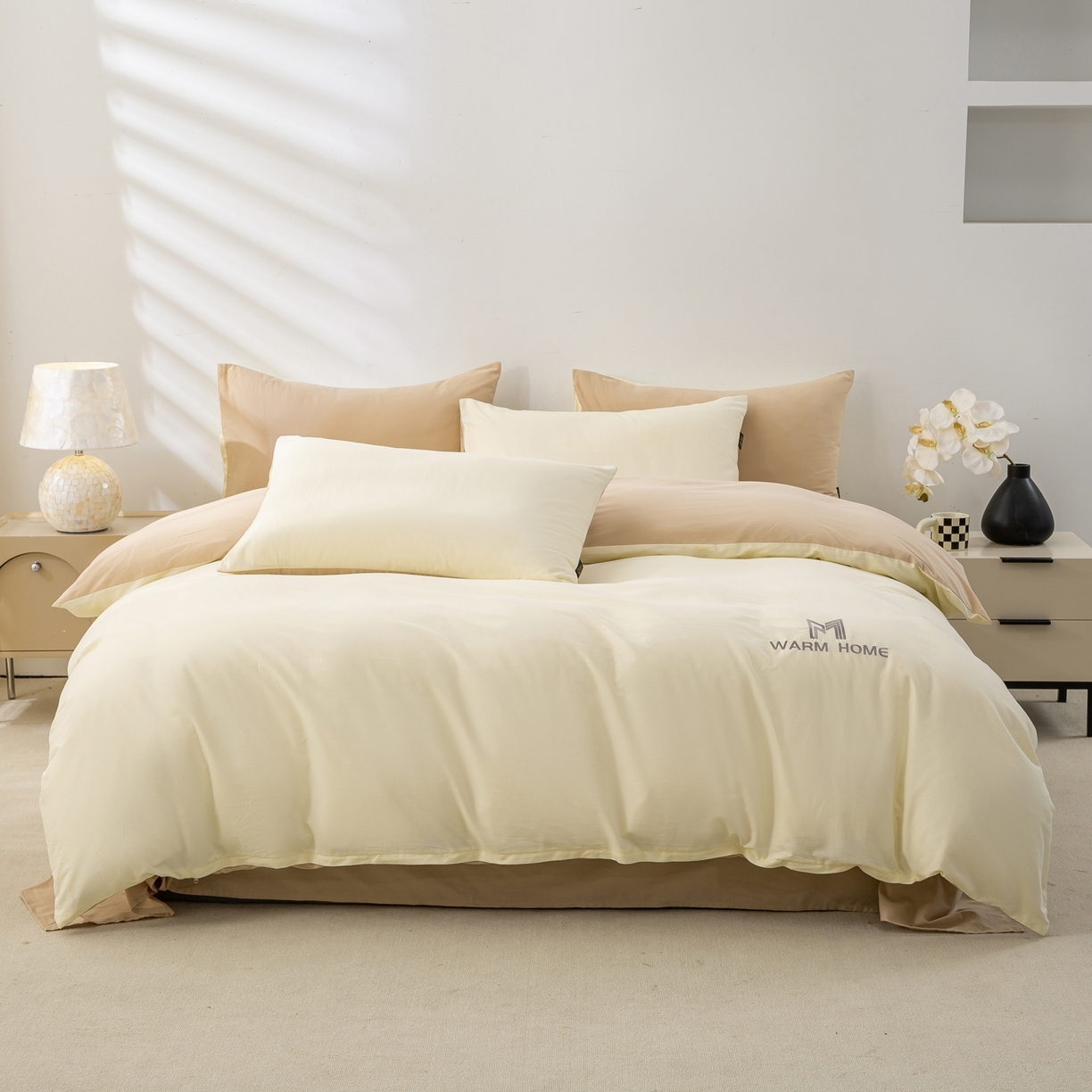 91家纺网 家纺一手货源 找家纺 （总）沃尔居 2025新款秋冬全棉加厚磨毛四件套纯棉床单被套床笠纯色三件套（提供买家秀）