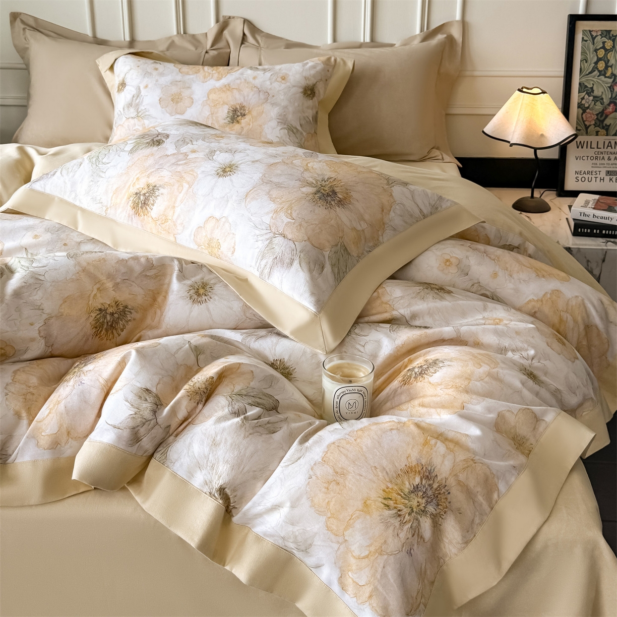 朵希曼 2026新款全棉纯棉大版陶瓷磨毛四件套 豆蔻年华