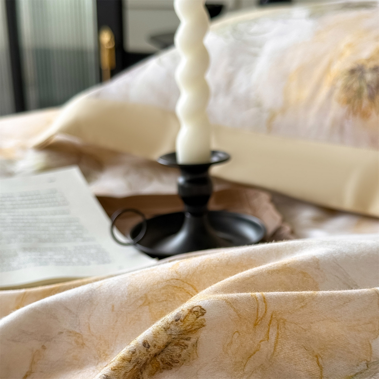 91家纺网 家纺一手货源 找家纺 朵希曼 2026新款全棉纯棉大版陶瓷磨毛四件套 豆蔻年华