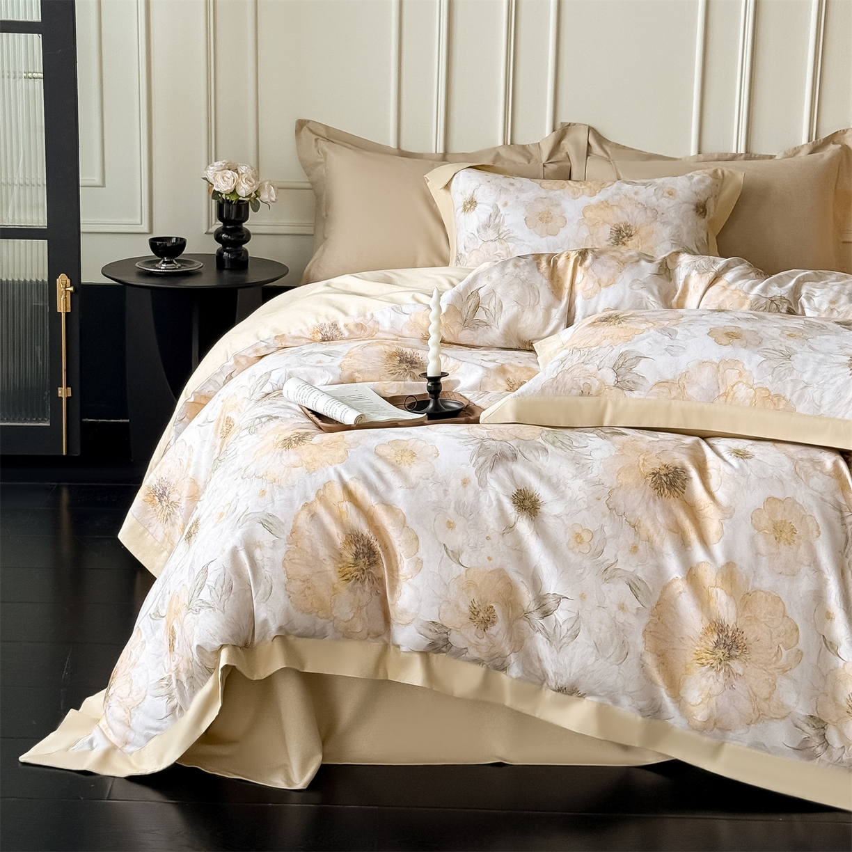 91家纺网 家纺一手货源 找家纺 朵希曼 2026新款全棉纯棉大版陶瓷磨毛四件套 豆蔻年华