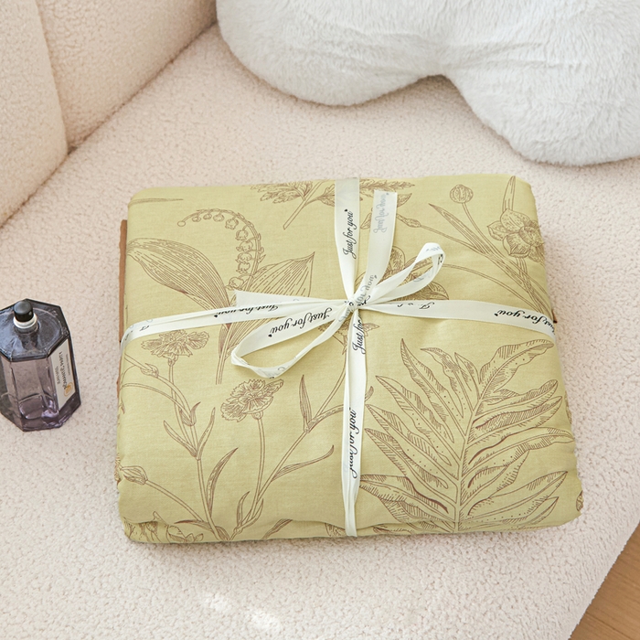 91家纺网 家纺一手货源 找家纺 （总）首爱家纺 2025新款小清新全棉纯棉人字纹工艺款四件套