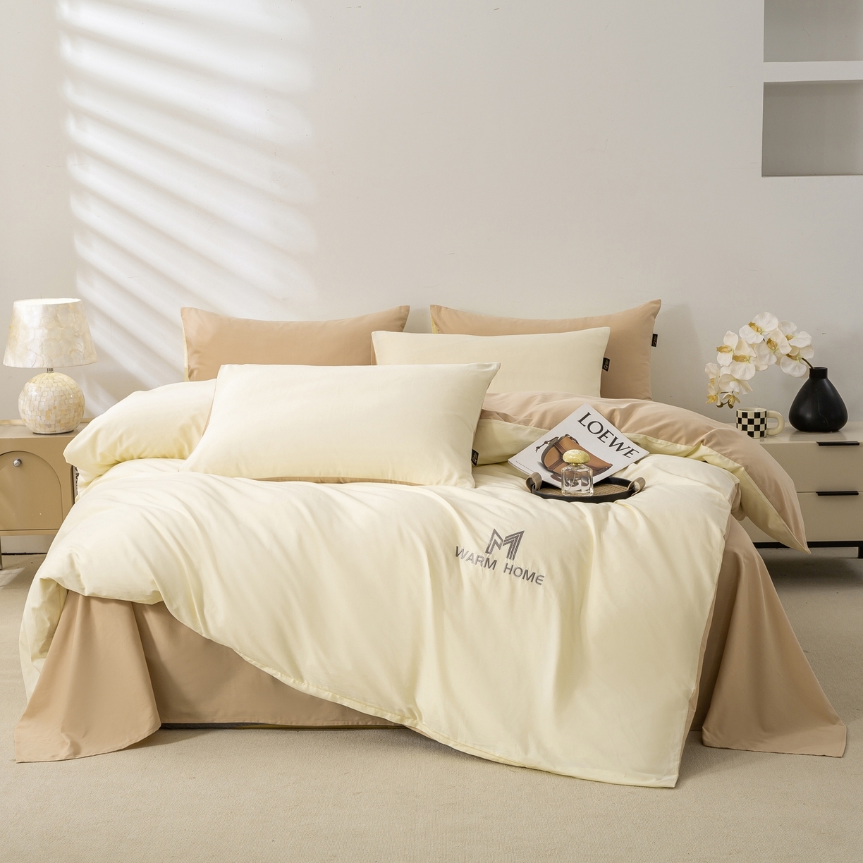 91家纺网 家纺一手货源 找家纺 （总）沃尔居 2025新款秋冬全棉加厚磨毛四件套纯棉床单被套床笠纯色三件套（提供买家秀）