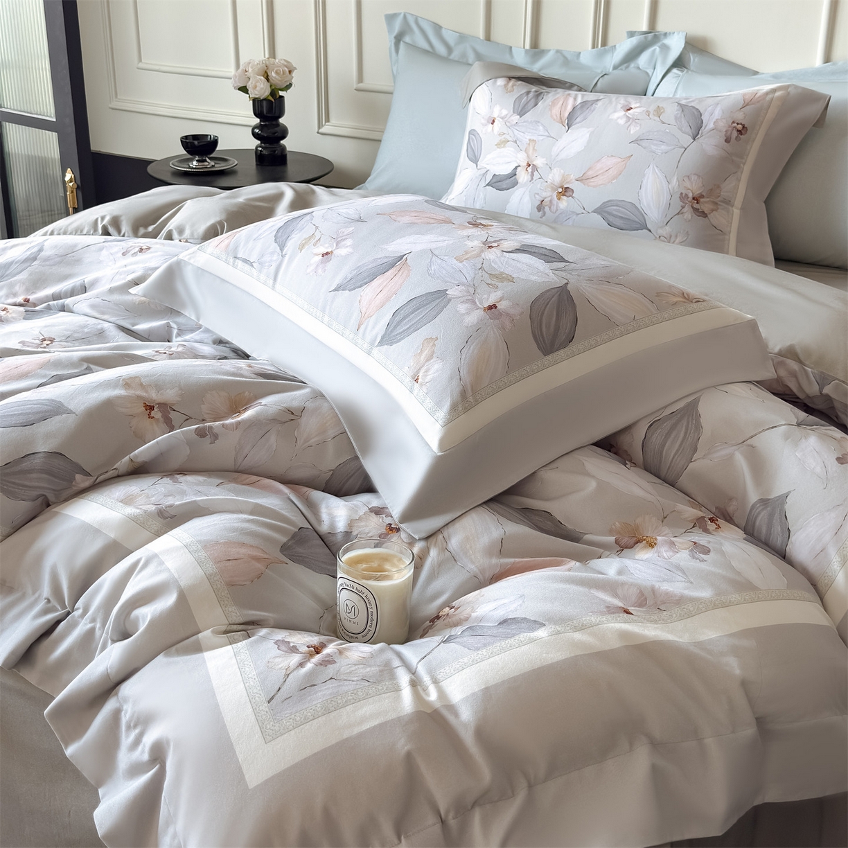 91家纺网 家纺一手货源 找家纺 朵希曼 2026新款全棉纯棉大版陶瓷磨毛四件套 多彩晴空