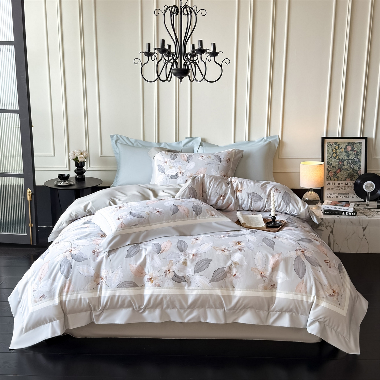 91家纺网 家纺一手货源 找家纺 朵希曼 2026新款全棉纯棉大版陶瓷磨毛四件套 多彩晴空