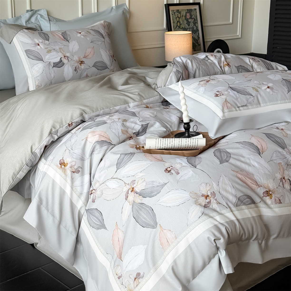 91家纺网 家纺一手货源 找家纺 朵希曼 2026新款全棉纯棉大版陶瓷磨毛四件套 多彩晴空