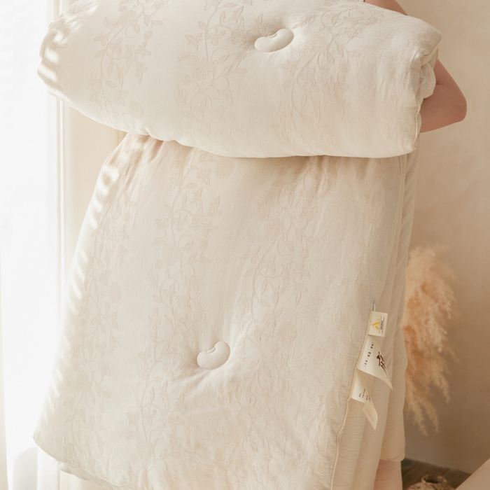 91家纺网 家纺一手货源 找家纺 （总）纪梵茜 2025提花李官奇大豆纤维被 A类棉麻大豆被子亚麻大豆被芯全棉加厚冬被