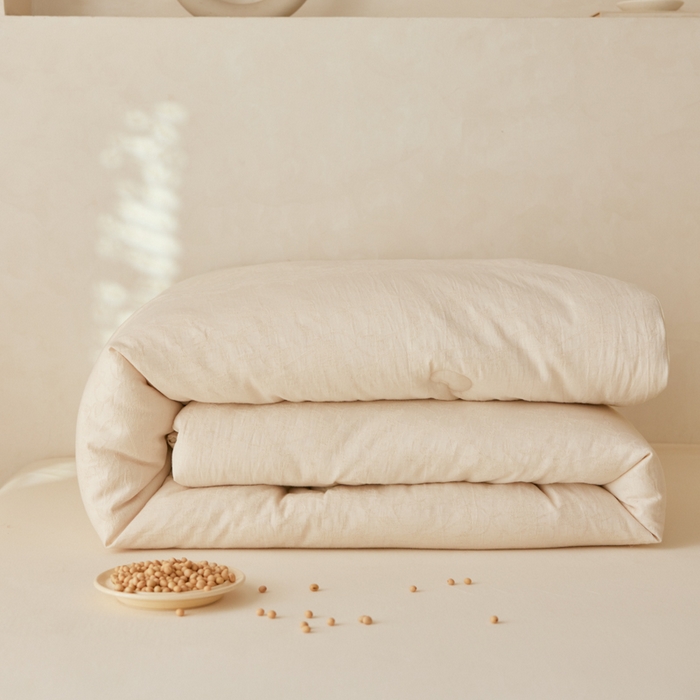 91家纺网 家纺一手货源 找家纺 （总）纪梵茜 2025提花李官奇大豆纤维被 A类棉麻大豆被子亚麻大豆被芯全棉加厚冬被