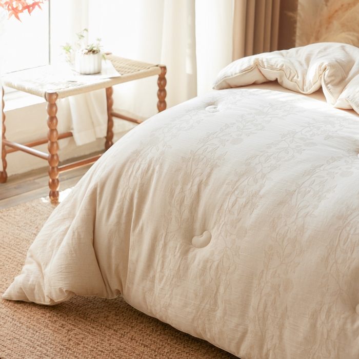 91家纺网 家纺一手货源 找家纺 （总）纪梵茜 2025提花李官奇大豆纤维被 A类棉麻大豆被子亚麻大豆被芯全棉加厚冬被