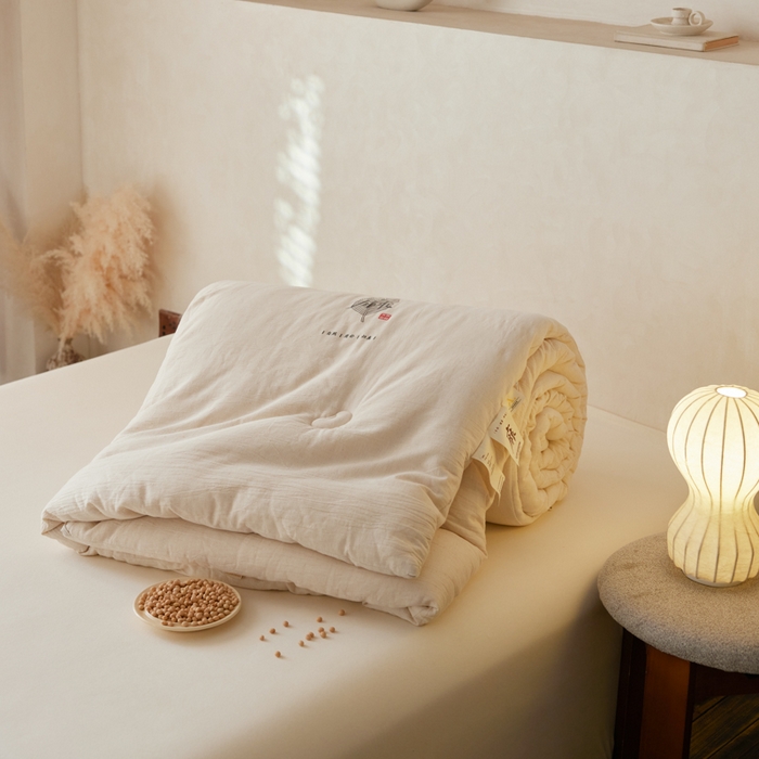 91家纺网 家纺一手货源 找家纺 （总）纪梵茜 2025提花李官奇大豆纤维被 A类棉麻大豆被子亚麻大豆被芯全棉加厚冬被