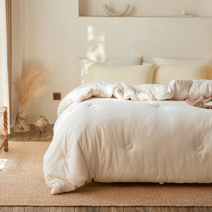 91家纺网 家纺一手货源 找家纺 （总）纪梵茜 2025提花李官奇大豆纤维被 A类棉麻大豆被子亚麻大豆被芯全棉加厚冬被