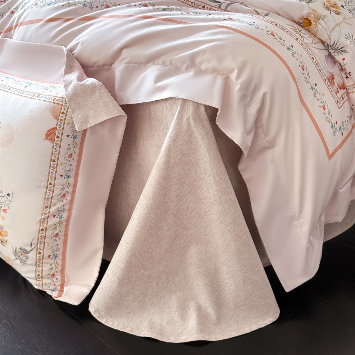 91家纺网 家纺一手货源 找家纺 朵希曼 2026新款全棉纯棉大版陶瓷磨毛四件套 花篱海