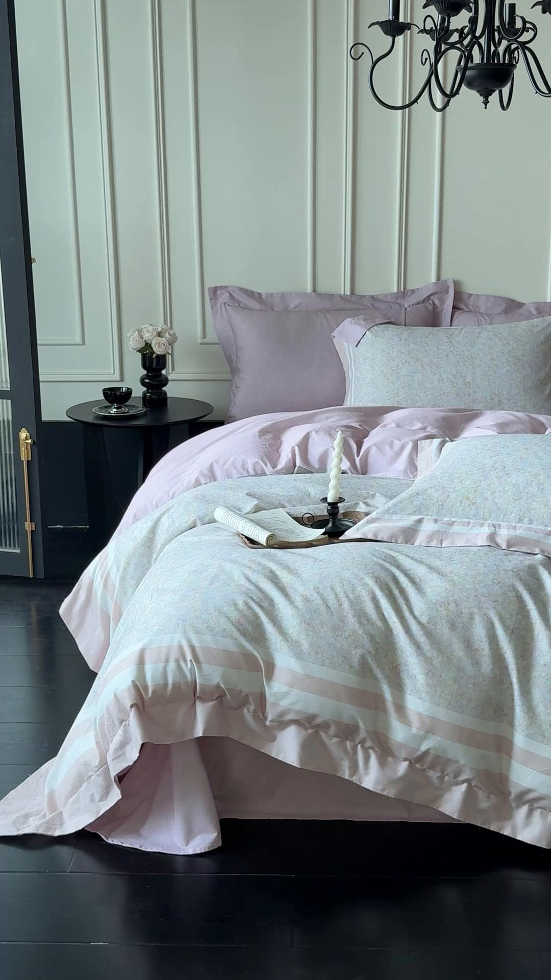 91家纺网 家纺一手货源 找家纺 朵希曼 2026新款全棉纯棉大版陶瓷磨毛四件套 花篱海