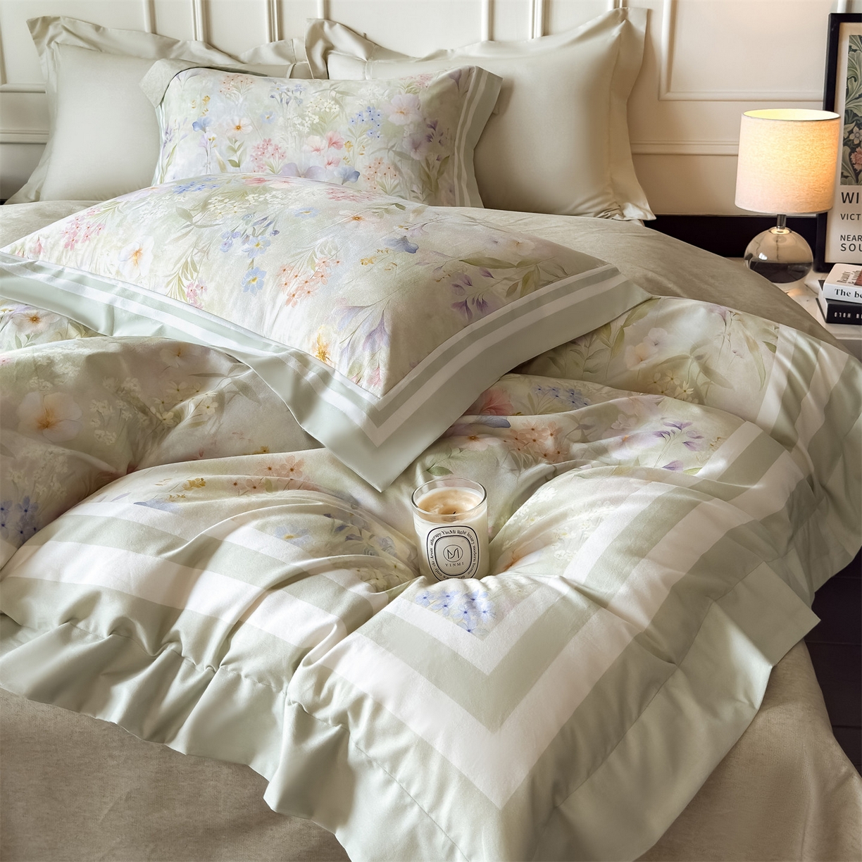 朵希曼 2026新款全棉纯棉大版陶瓷磨毛四件套 林夕