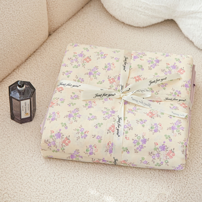 91家纺网 家纺一手货源 找家纺 首爱家纺 2025新款小清新全棉纯棉人字纹工艺款四件套 组合图仅供展示