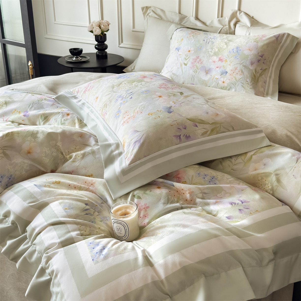 91家纺网 家纺一手货源 找家纺 朵希曼 2026新款全棉纯棉大版陶瓷磨毛四件套 林夕