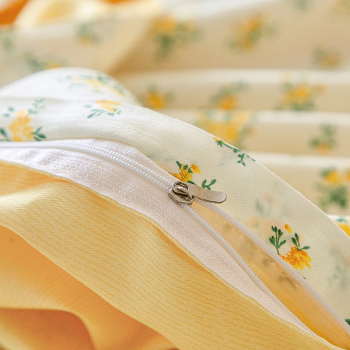 91家纺网 家纺一手货源 找家纺 首爱家纺 2025新款小清新全棉纯棉人字纹工艺款四件套 春日碎花