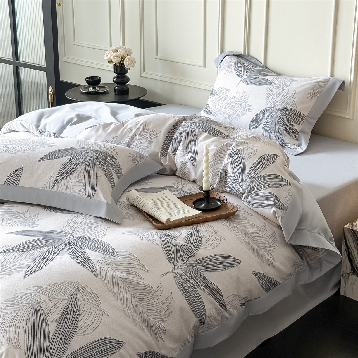 91家纺网 家纺一手货源 找家纺 朵希曼 2026新款全棉纯棉大版陶瓷磨毛四件套 牧云春