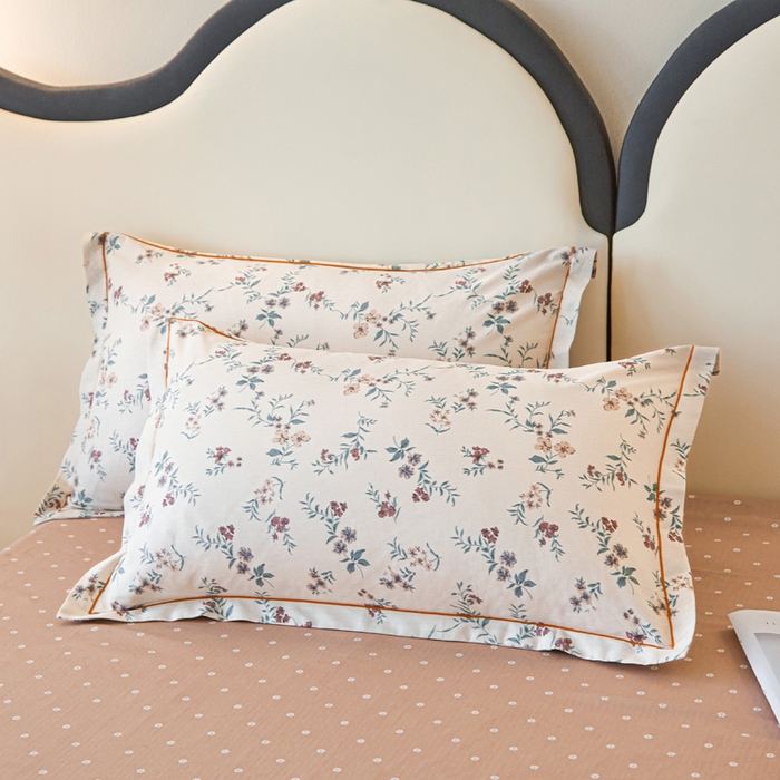 91家纺网 家纺一手货源 找家纺 首爱家纺 2025新款小清新全棉纯棉人字纹工艺款四件套 法式浪漫