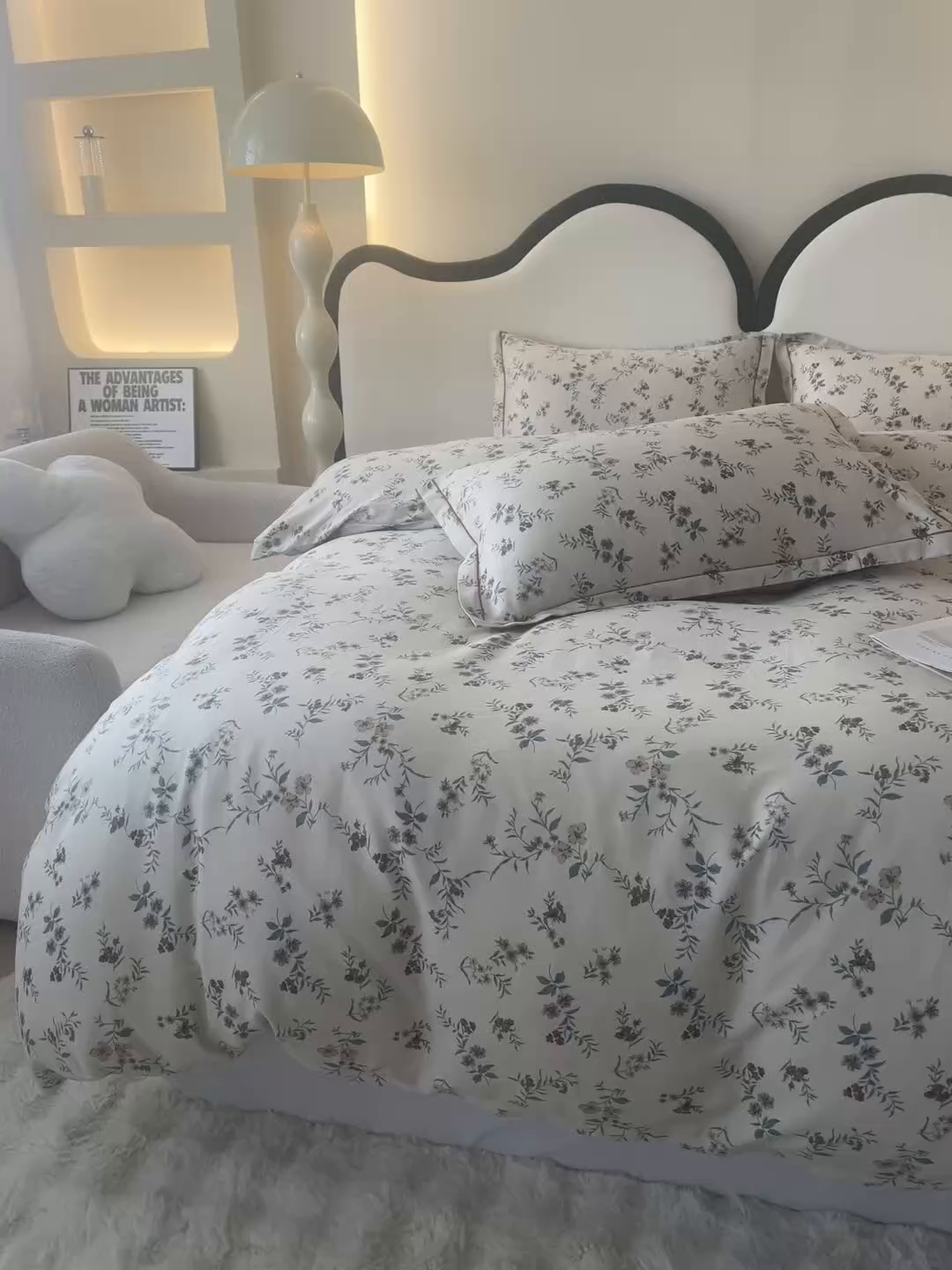 91家纺网 家纺一手货源 找家纺 首爱家纺 2025新款小清新全棉纯棉人字纹工艺款四件套 法式浪漫