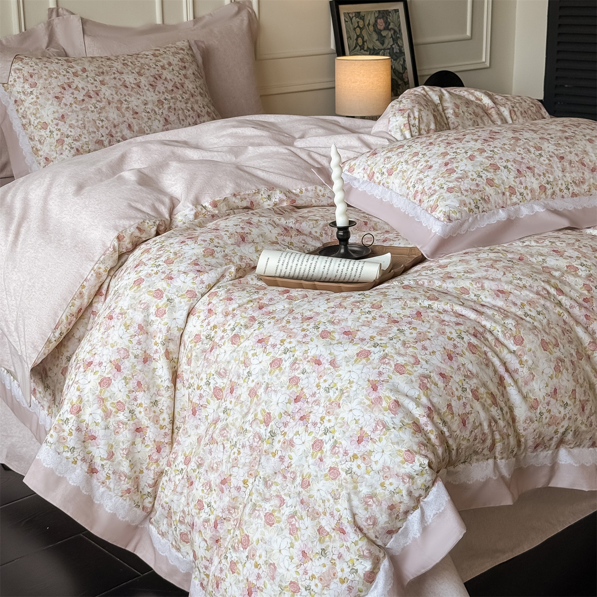 91家纺网 家纺一手货源 找家纺 朵希曼 2026新款全棉纯棉大版陶瓷磨毛四件套 暖阳