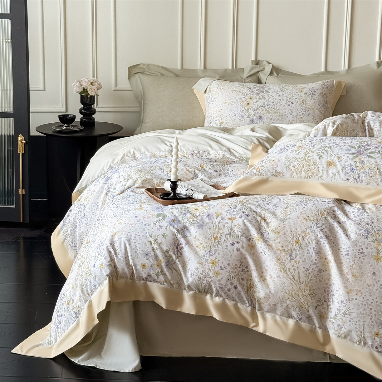 91家纺网 家纺一手货源 找家纺 朵希曼 2026新款全棉纯棉大版陶瓷磨毛四件套 柔颜