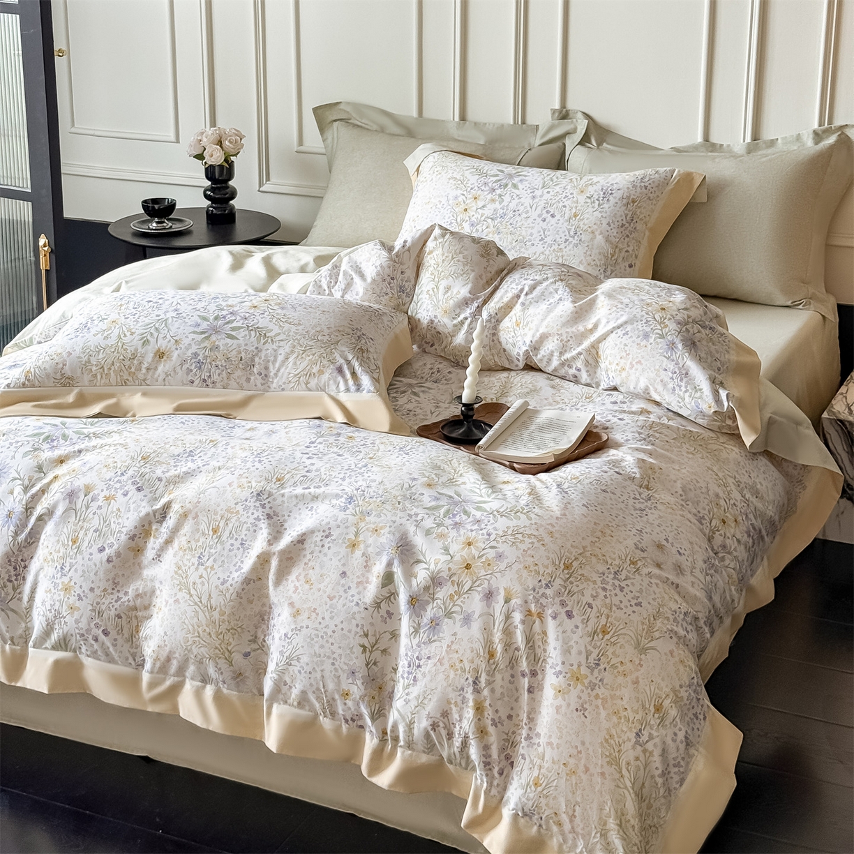 91家纺网 家纺一手货源 找家纺 朵希曼 2026新款全棉纯棉大版陶瓷磨毛四件套 柔颜