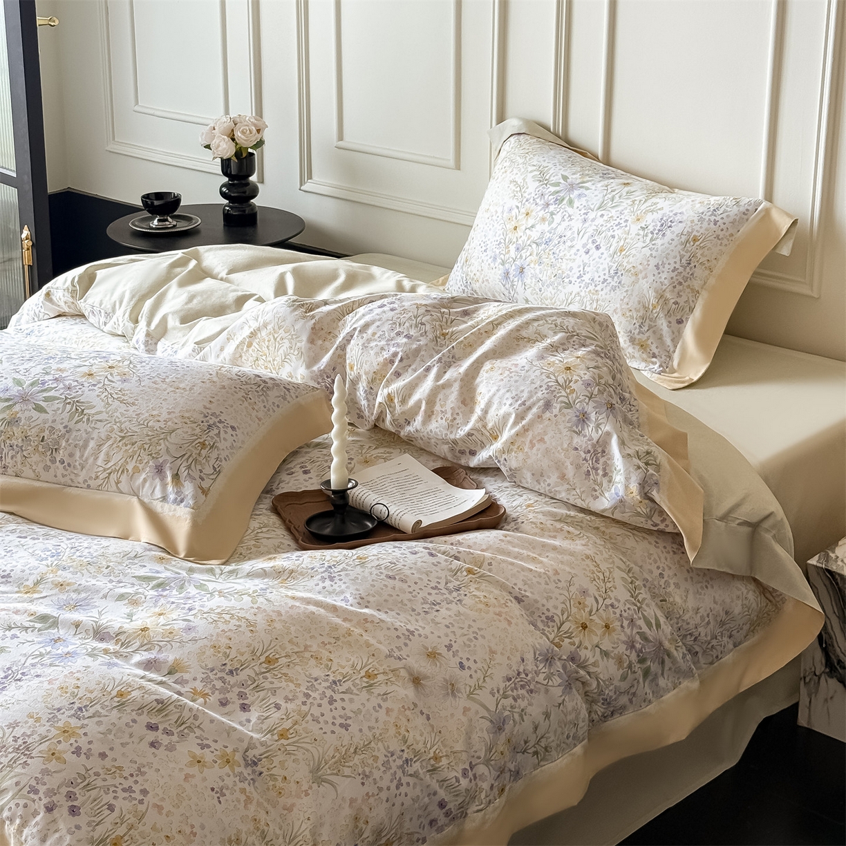 91家纺网 家纺一手货源 找家纺 朵希曼 2026新款全棉纯棉大版陶瓷磨毛四件套 柔颜