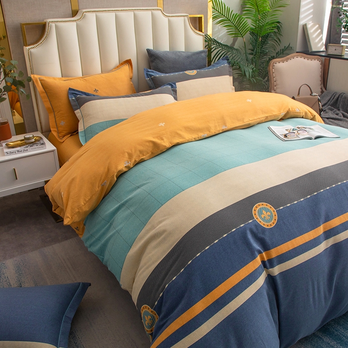 91家纺网 家纺一手货源 找家纺 梧桐树 2025新款轻奢新疆棉加厚磨毛四件套 莫奈