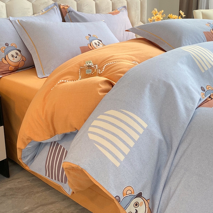 91家纺网 家纺一手货源 找家纺 梧桐树 2025新款轻奢新疆棉加厚磨毛四件套 皮皮鲁