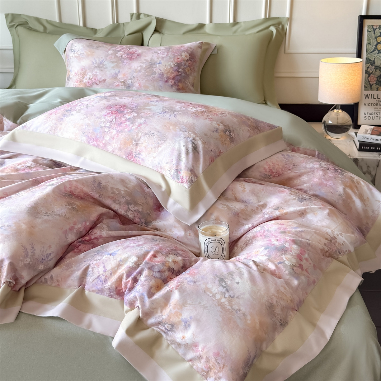 朵希曼 2026新款全棉纯棉大版陶瓷磨毛四件套 赛纳森林