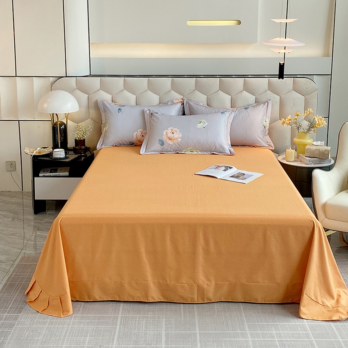 91家纺网 家纺一手货源 找家纺 梧桐树 2025新款轻奢新疆棉加厚磨毛四件套 花田喜事