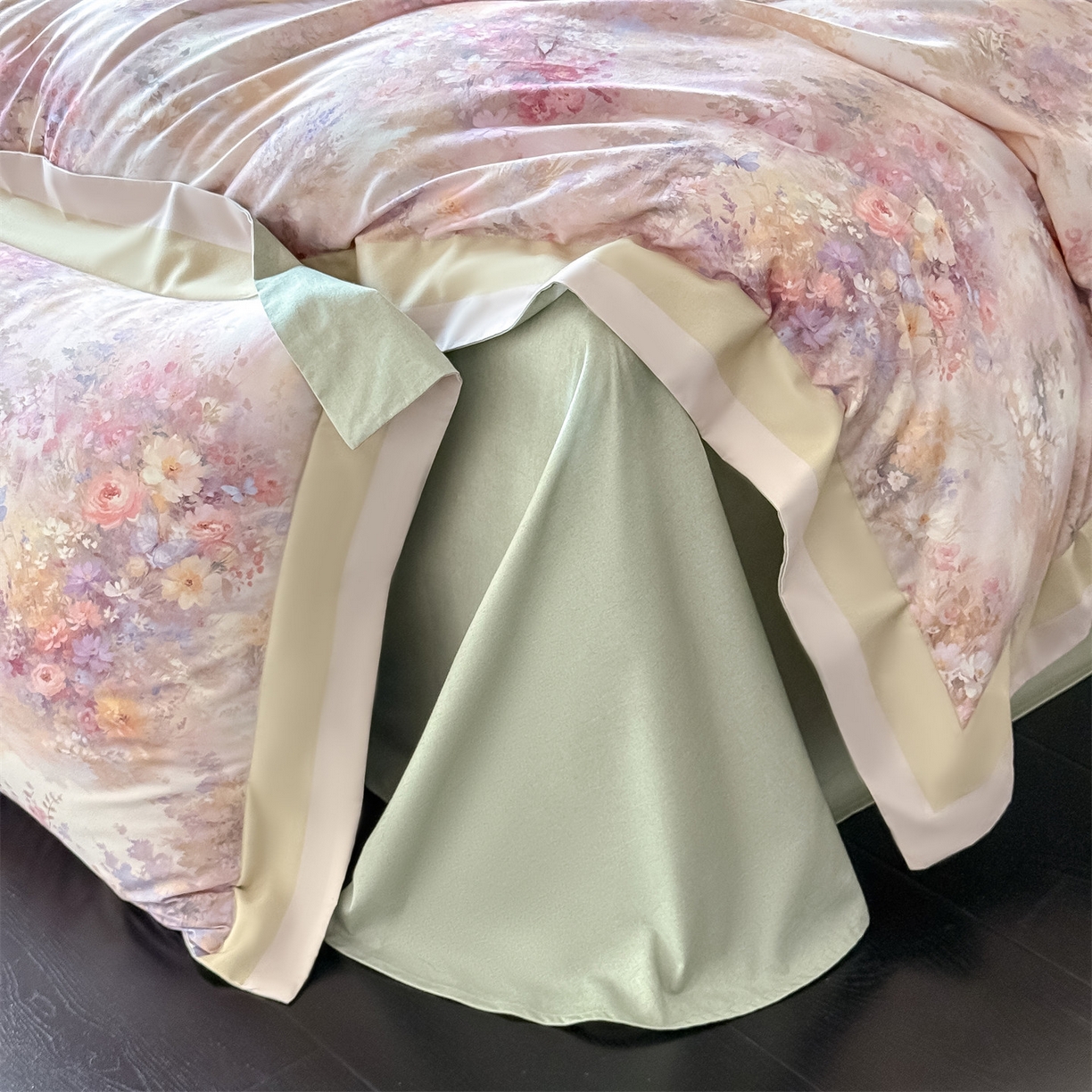 91家纺网 家纺一手货源 找家纺 朵希曼 2026新款全棉纯棉大版陶瓷磨毛四件套 赛纳森林