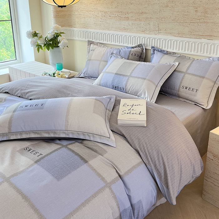 91家纺网 家纺一手货源 找家纺 梧桐树 2025新款轻奢新疆棉加厚磨毛四件套 09北欧风格