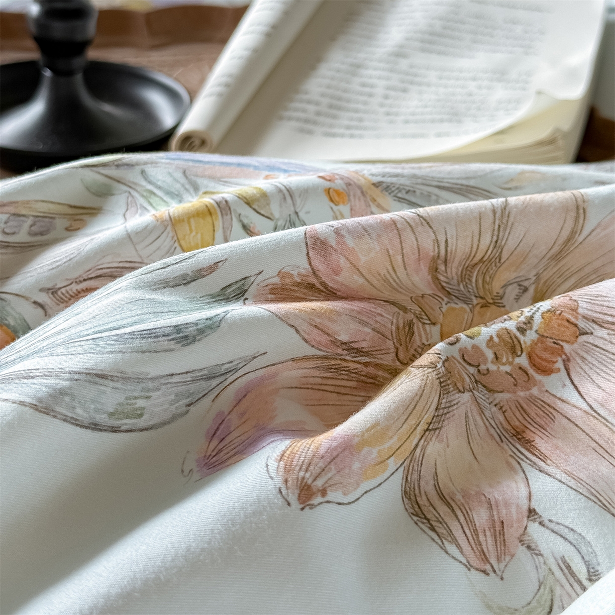 91家纺网 家纺一手货源 找家纺 朵希曼 2026新款全棉纯棉大版陶瓷磨毛四件套 薇风