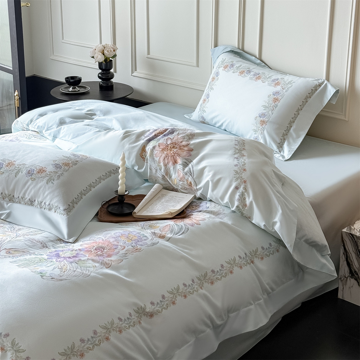 91家纺网 家纺一手货源 找家纺 朵希曼 2026新款全棉纯棉大版陶瓷磨毛四件套 薇风