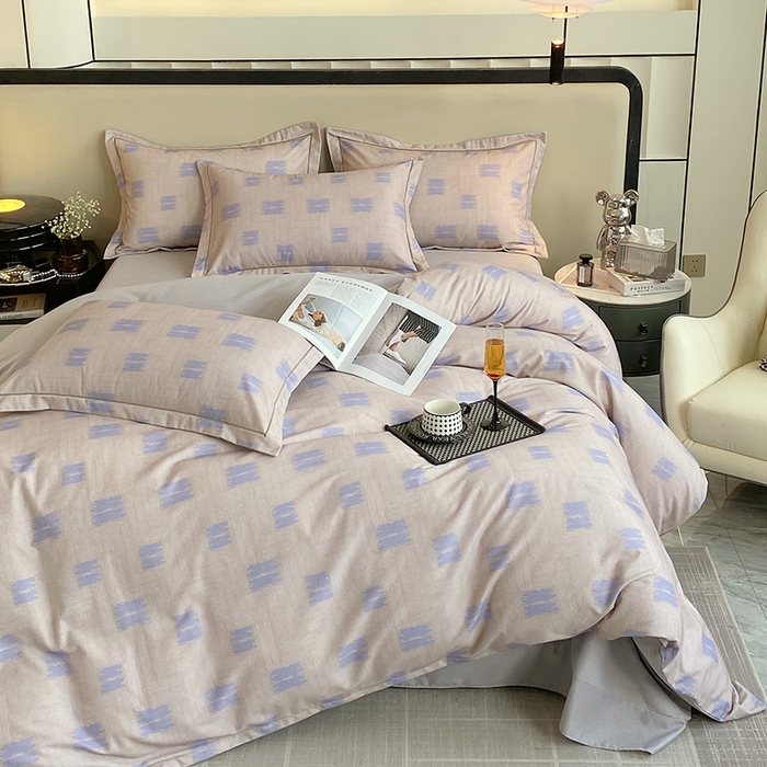 91家纺网 家纺一手货源 找家纺 梧桐树 2025新款轻奢新疆棉加厚磨毛四件套 清欢