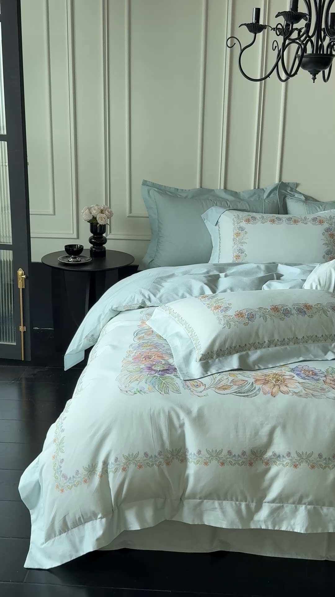 91家纺网 家纺一手货源 找家纺 朵希曼 2026新款全棉纯棉大版陶瓷磨毛四件套 薇风