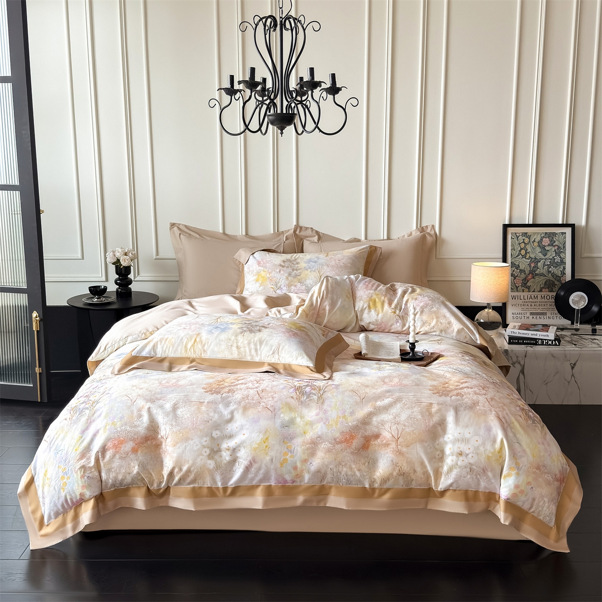 91家纺网 家纺一手货源 找家纺 朵希曼 2026新款全棉纯棉大版陶瓷磨毛四件套 薇娜-粉咖