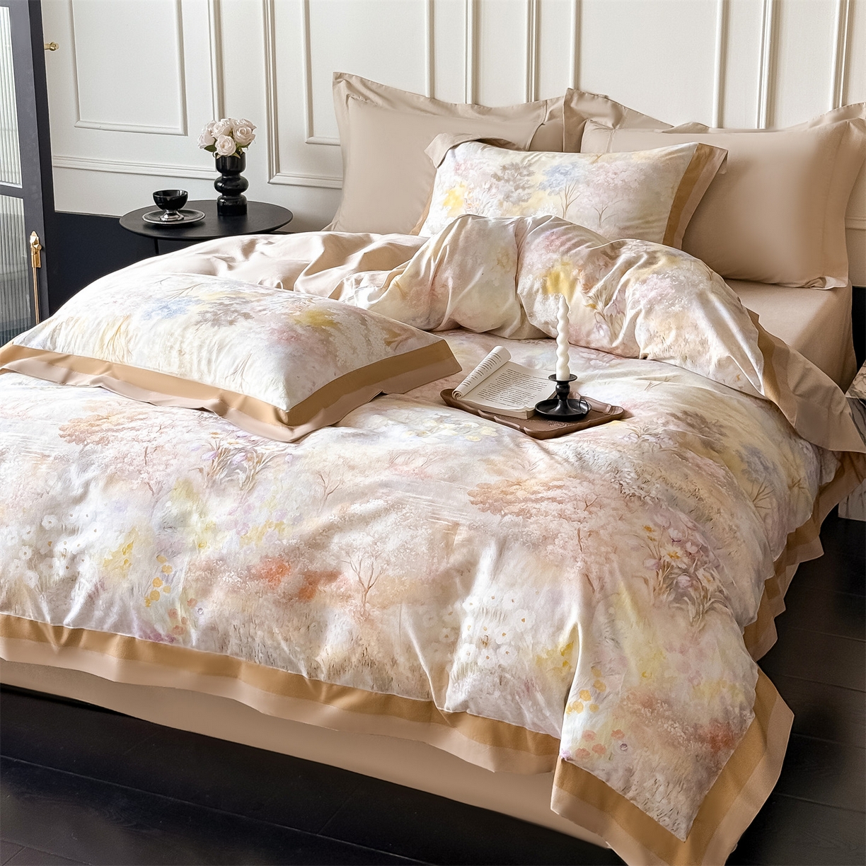 91家纺网 家纺一手货源 找家纺 朵希曼 2026新款全棉纯棉大版陶瓷磨毛四件套 薇娜-粉咖