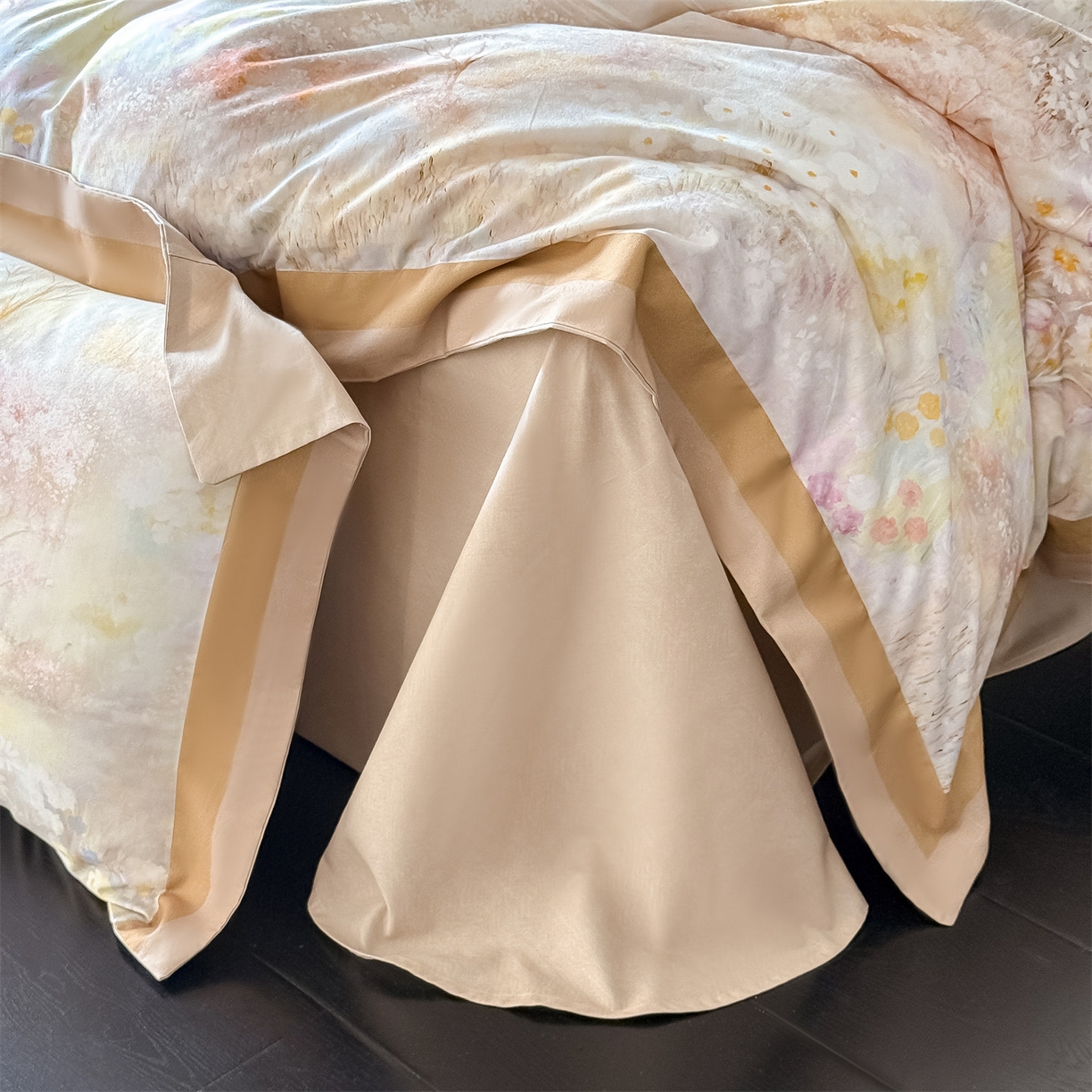 91家纺网 家纺一手货源 找家纺 朵希曼 2026新款全棉纯棉大版陶瓷磨毛四件套 薇娜-粉咖